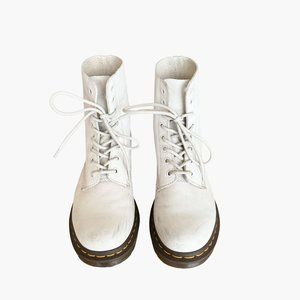 Dr. Martens 1460 Pascal Boot Women's 8 White Virginia Leather Lace Up Combat